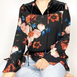 Worthington Floral Peplum Women's Blouse Size Large
